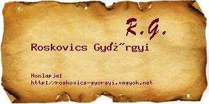 Roskovics Györgyi névjegykártya